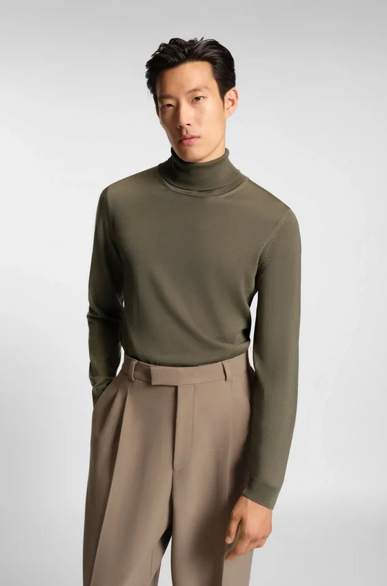 Merino-wool rollneck sweater in a slim fit Merino-wool rollneck sweater in a slim fit