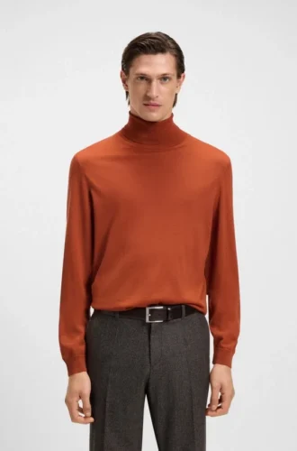 Merino-wool rollneck sweater in a slim fit