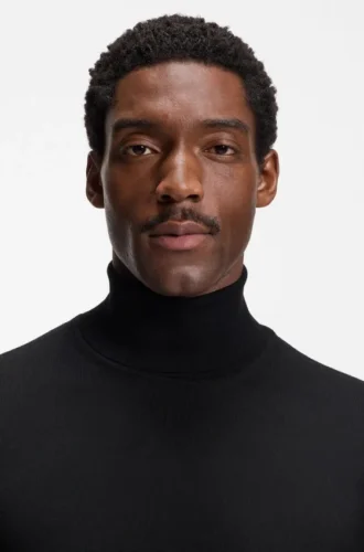 Merino-wool rollneck sweater in a slim fit