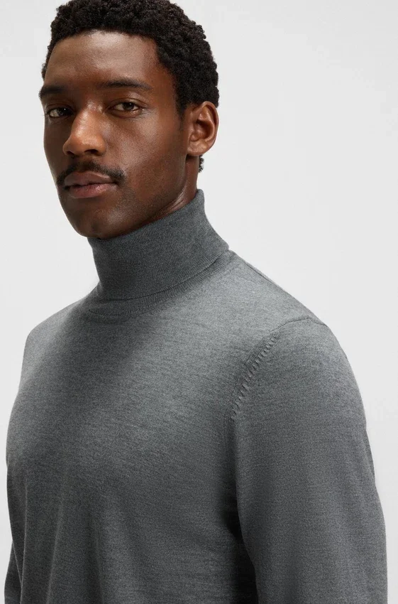 Merino-wool rollneck sweater in a slim fit Merino-wool rollneck sweater in a slim fit