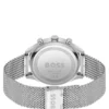 Mesh-bracelet chronograph watch with blue dial
