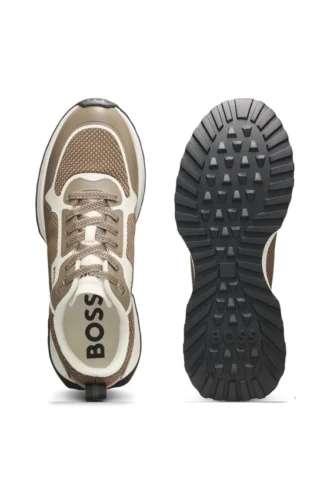 Mesh-detail trainers in mixed materials