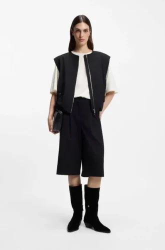 Mesh-insert T-shirt in cotton jersey