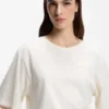 Mesh-insert T-shirt in cotton jersey