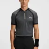Mesh-jersey slim-fit polo shirt with zip neck