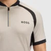 Mesh-jersey slim-fit polo shirt with zip neck