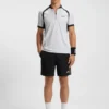 Mesh-jersey slim-fit polo shirt with zip neck