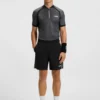Mesh-jersey slim-fit polo shirt with zip neck
