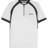 Mesh-jersey slim-fit polo shirt with zip neck