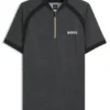 Mesh-jersey slim-fit polo shirt with zip neck