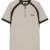 Mesh-jersey slim-fit polo shirt with zip neck