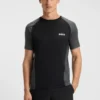 Mesh-jersey slim-fit T-shirt with colour-blocking