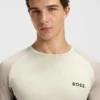 Mesh-jersey slim-fit T-shirt with colour-blocking