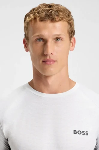 Mesh-jersey slim-fit T-shirt with colour-blocking