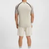 Mesh-jersey slim-fit T-shirt with colour-blocking