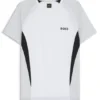 Mesh-jersey slim-fit T-shirt with colour-blocking