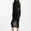 Mesh-panel dress in a slim fit