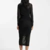 Mesh-panel dress in a slim fit