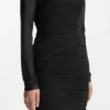 Mesh-panel dress in a slim fit