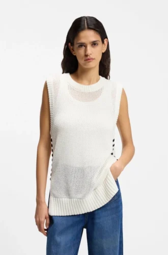 Mesh-structure top in cotton