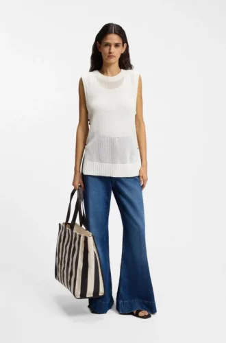Mesh-structure top in cotton