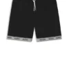 Mesh swim shorts with jacquard logo tape