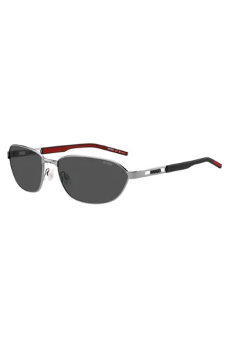 Metal sunglasses with cut-out logo