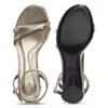 Metallic-leather sandals with block heel