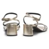 Metallic-leather sandals with block heel