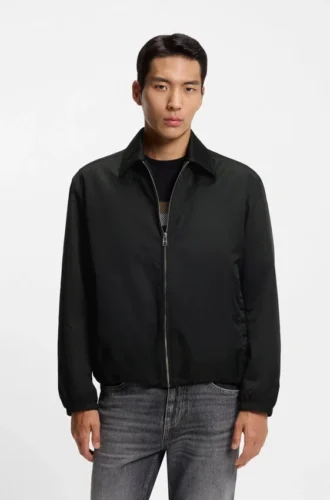 Micro-monogram jacket with water-repellent finish
