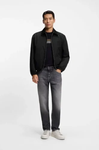 Micro-monogram jacket with water-repellent finish