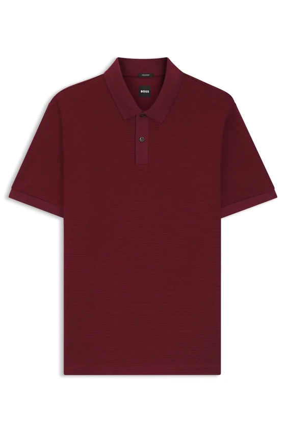 Micro-pattern polo shirt in mercerised cotton Micro-pattern polo shirt in mercerised cotton