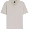 Micro-pattern polo shirt in mercerised cotton Micro-pattern polo shirt in mercerised cotton