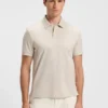Micro-pattern polo shirt in mercerised cotton Micro-pattern polo shirt in mercerised cotton