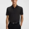 Micro-pattern polo shirt in mercerised cotton Micro-pattern polo shirt in mercerised cotton