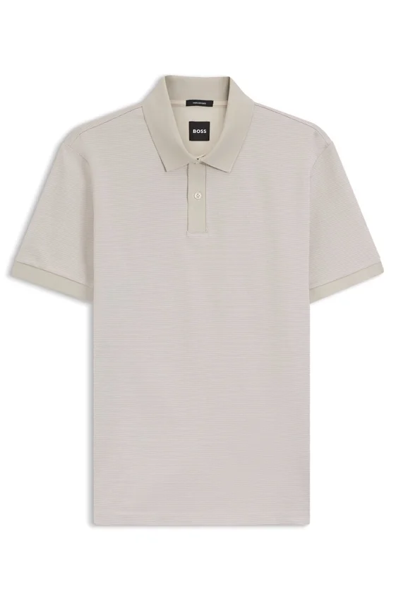 Micro-pattern polo shirt in mercerised cotton Micro-pattern polo shirt in mercerised cotton