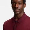 Micro-pattern polo shirt in mercerised cotton Micro-pattern polo shirt in mercerised cotton