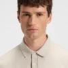 Micro-pattern polo shirt in mercerised cotton Micro-pattern polo shirt in mercerised cotton