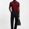 Micro-pattern polo shirt in mercerised cotton Micro-pattern polo shirt in mercerised cotton