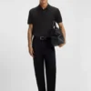 Micro-pattern polo shirt in mercerised cotton Micro-pattern polo shirt in mercerised cotton