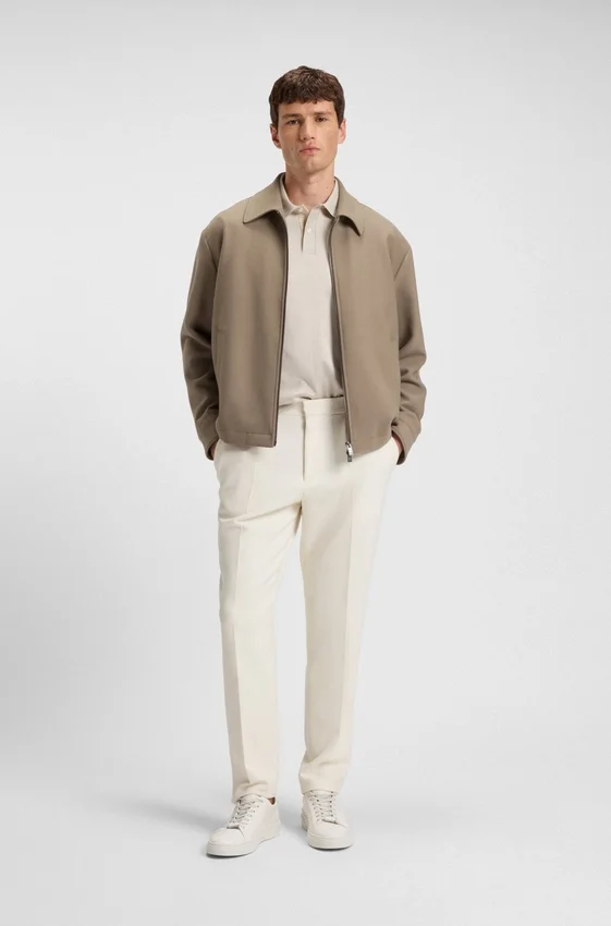 Micro-pattern polo shirt in mercerised cotton Micro-pattern polo shirt in mercerised cotton