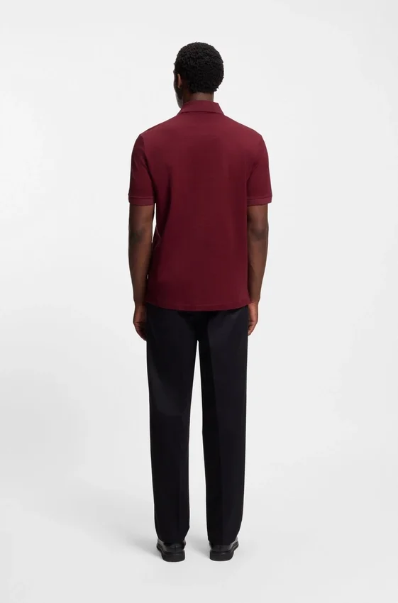 Micro-pattern polo shirt in mercerised cotton Micro-pattern polo shirt in mercerised cotton