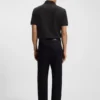 Micro-pattern polo shirt in mercerised cotton Micro-pattern polo shirt in mercerised cotton