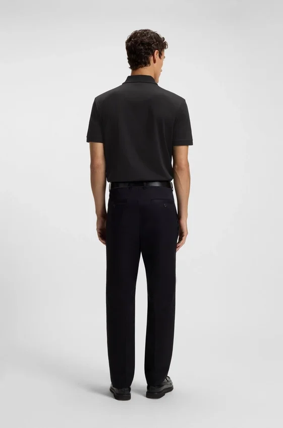Micro-pattern polo shirt in mercerised cotton Micro-pattern polo shirt in mercerised cotton
