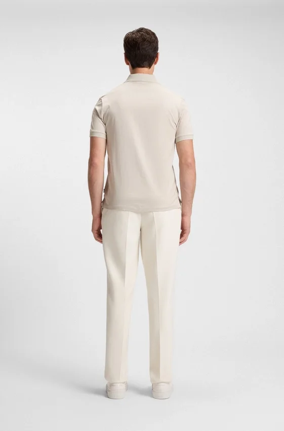 Micro-pattern polo shirt in mercerised cotton Micro-pattern polo shirt in mercerised cotton