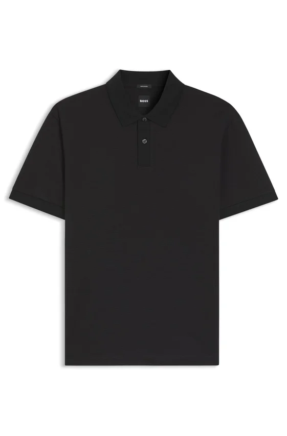 Micro-pattern polo shirt in mercerised cotton Micro-pattern polo shirt in mercerised cotton