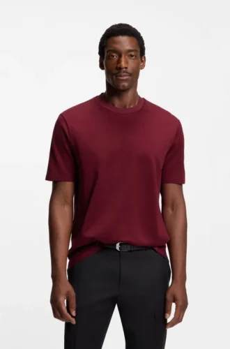 Micro-pattern T-shirt in mercerised cotton