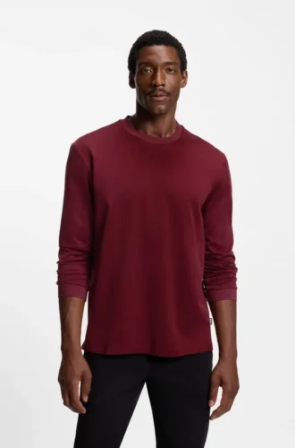 Micro-pattern T-shirt in mercerised cotton