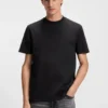 Micro-pattern T-shirt in mercerised cotton