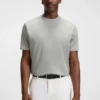 Micro-pattern T-shirt in mercerised cotton